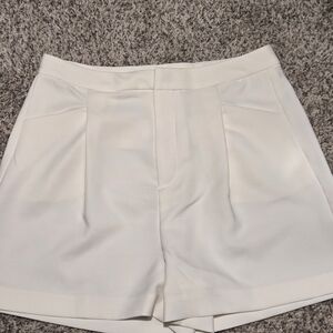 Chic High Waist Women's Shorts in White